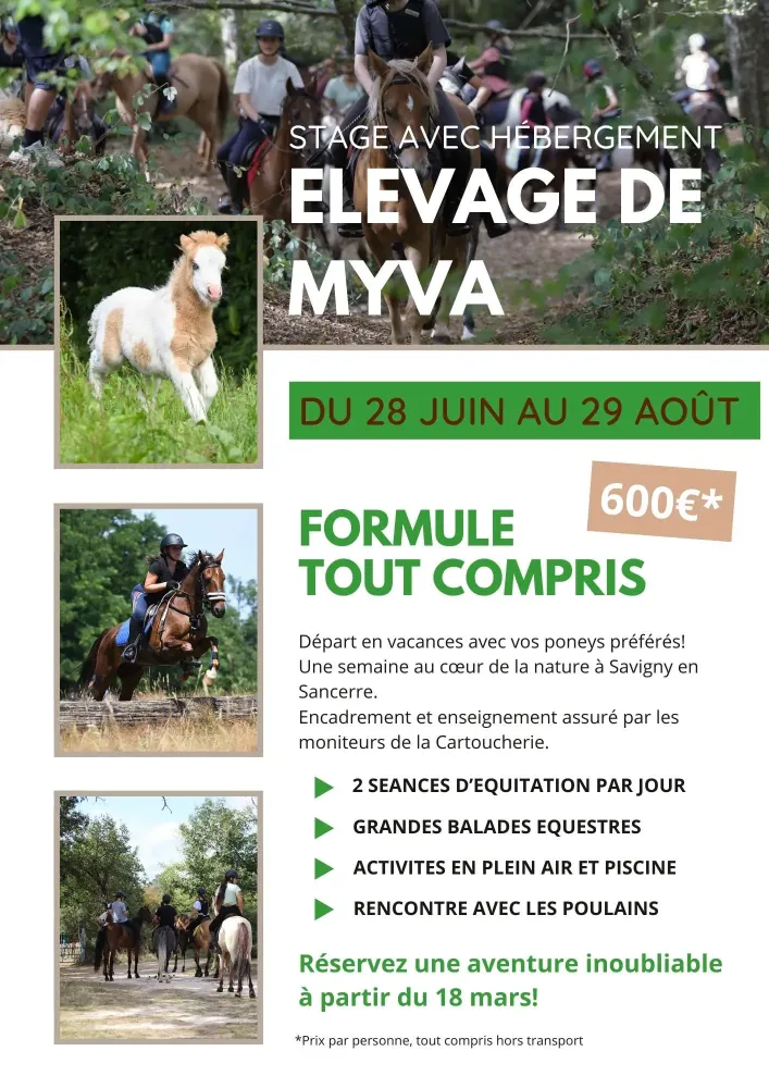 Stages avec hébergement à l'élevage de MYVA