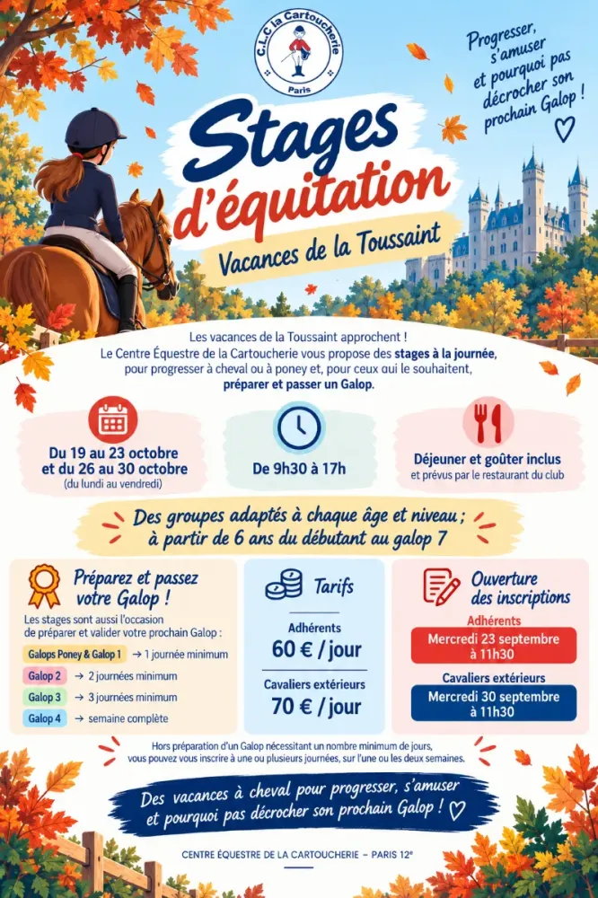 affiche stage toussaint